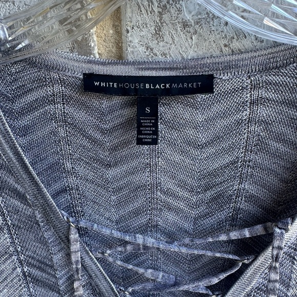 White House Black Market Silver Knit Pullover Sweater, Size S - Picture 3 of 6